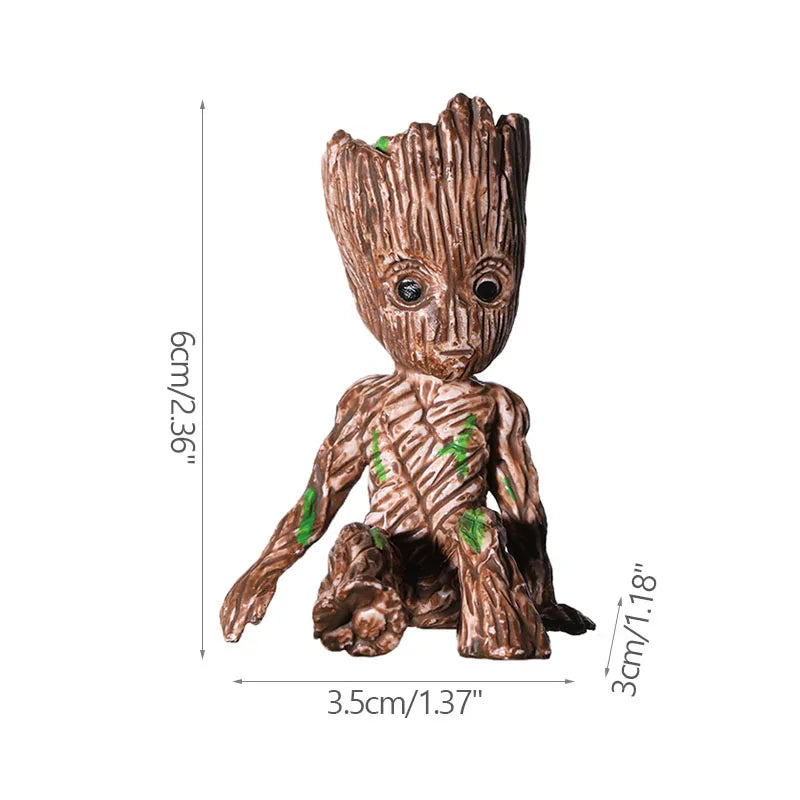 Miniature Groot Figurine Office Decor