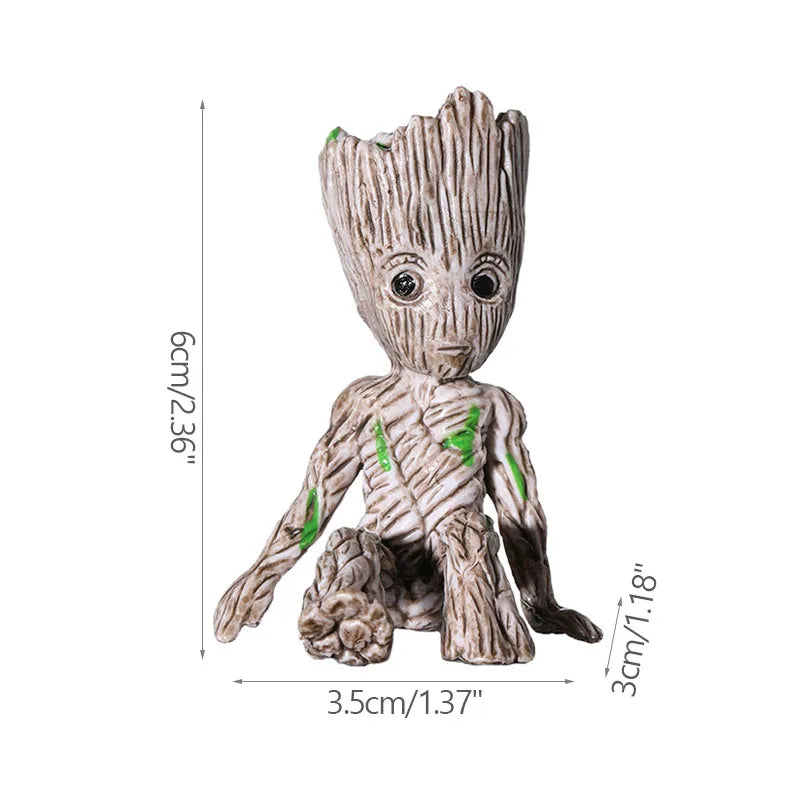 Miniature Groot Figurine Office Decor