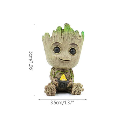 Miniature Groot Figurine Office Decor