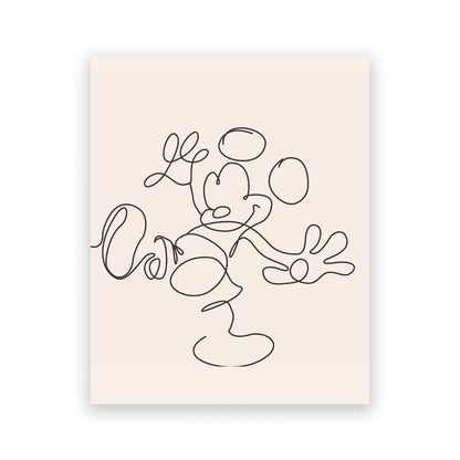 Minimalist Black Mickey Mouse Art Print