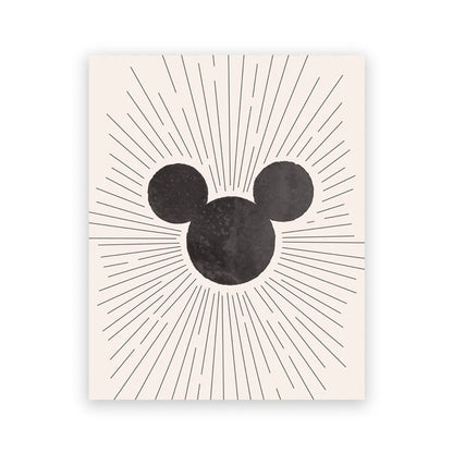 Minimalist Black Mickey Mouse Art Print