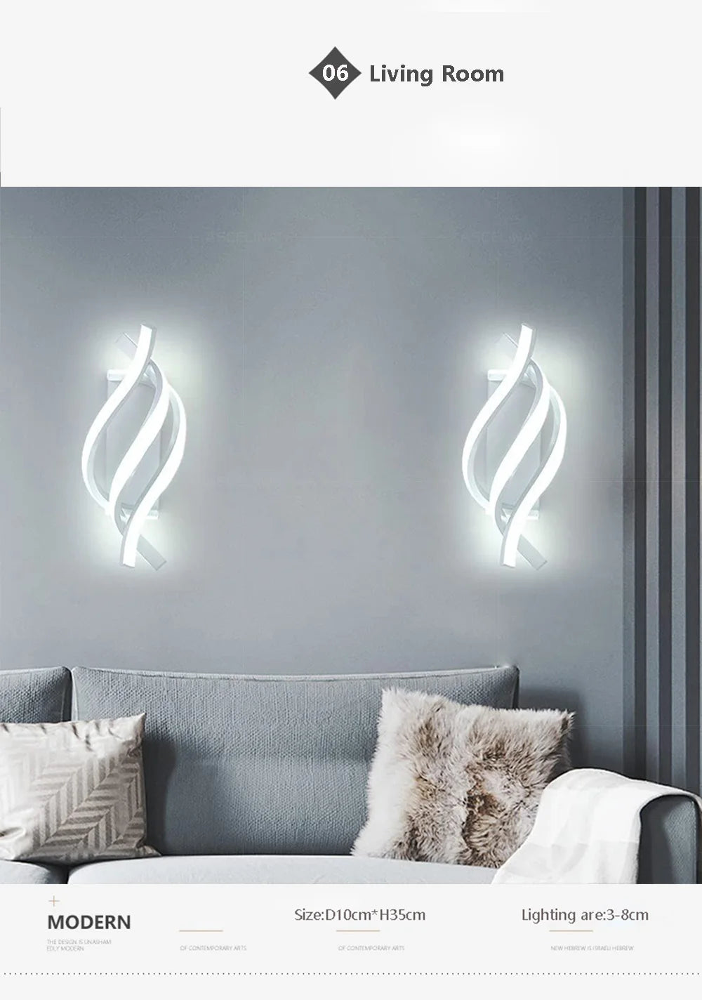 Minimalist Black White LED Wall Lamp