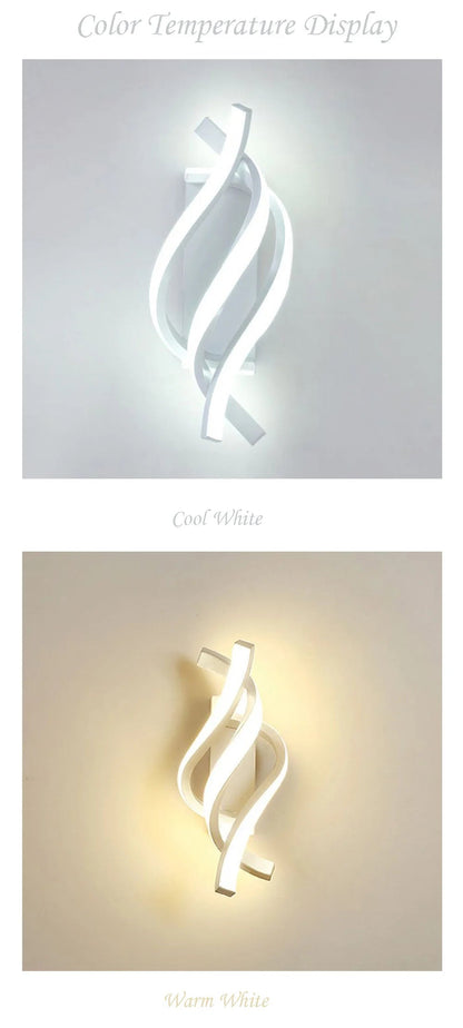 Minimalist Black White LED Wall Lamp