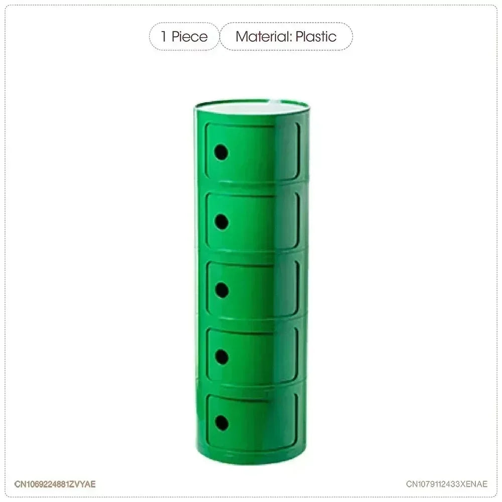 Minimalist Green Plastic Nightstand Table