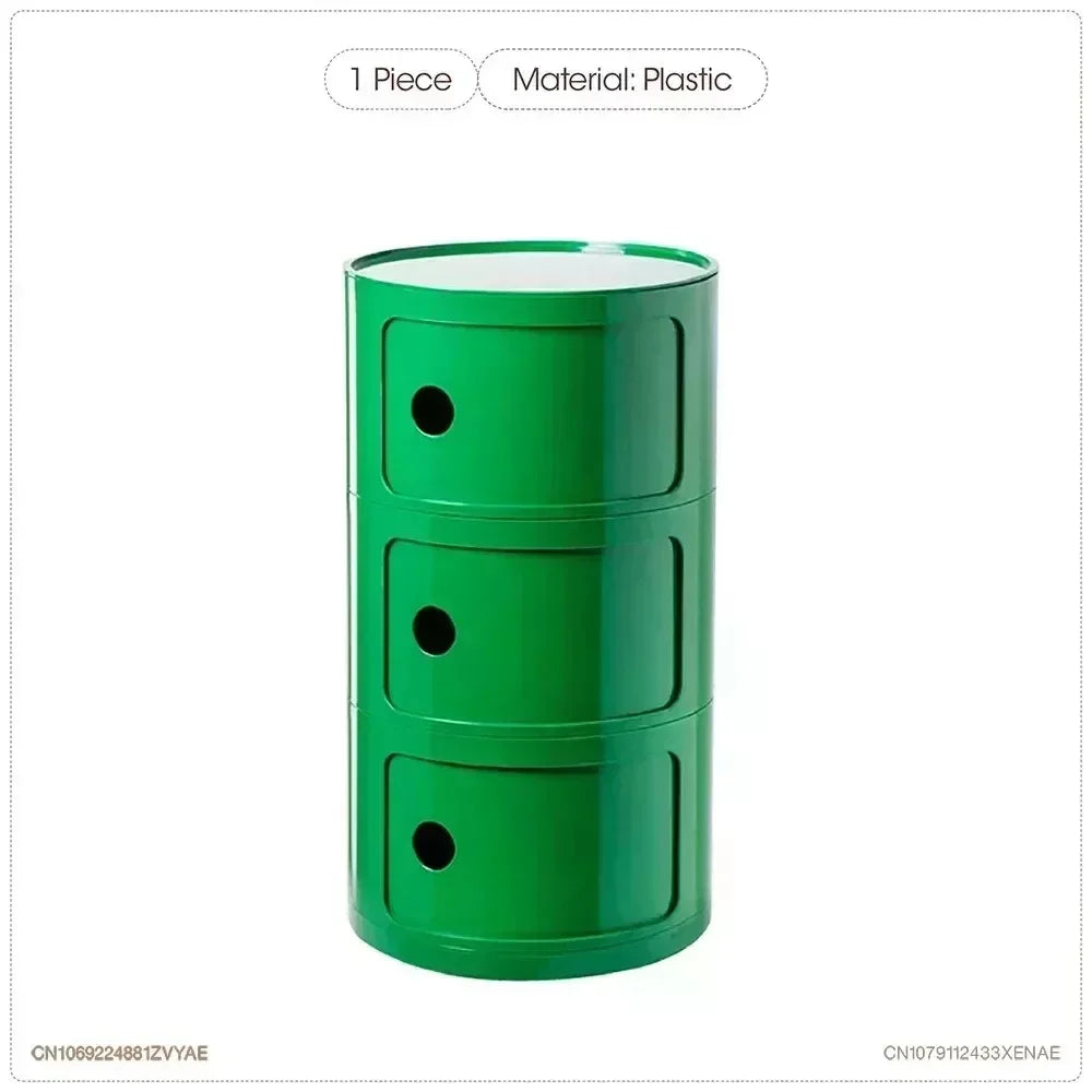 Minimalist Green Plastic Nightstand Table