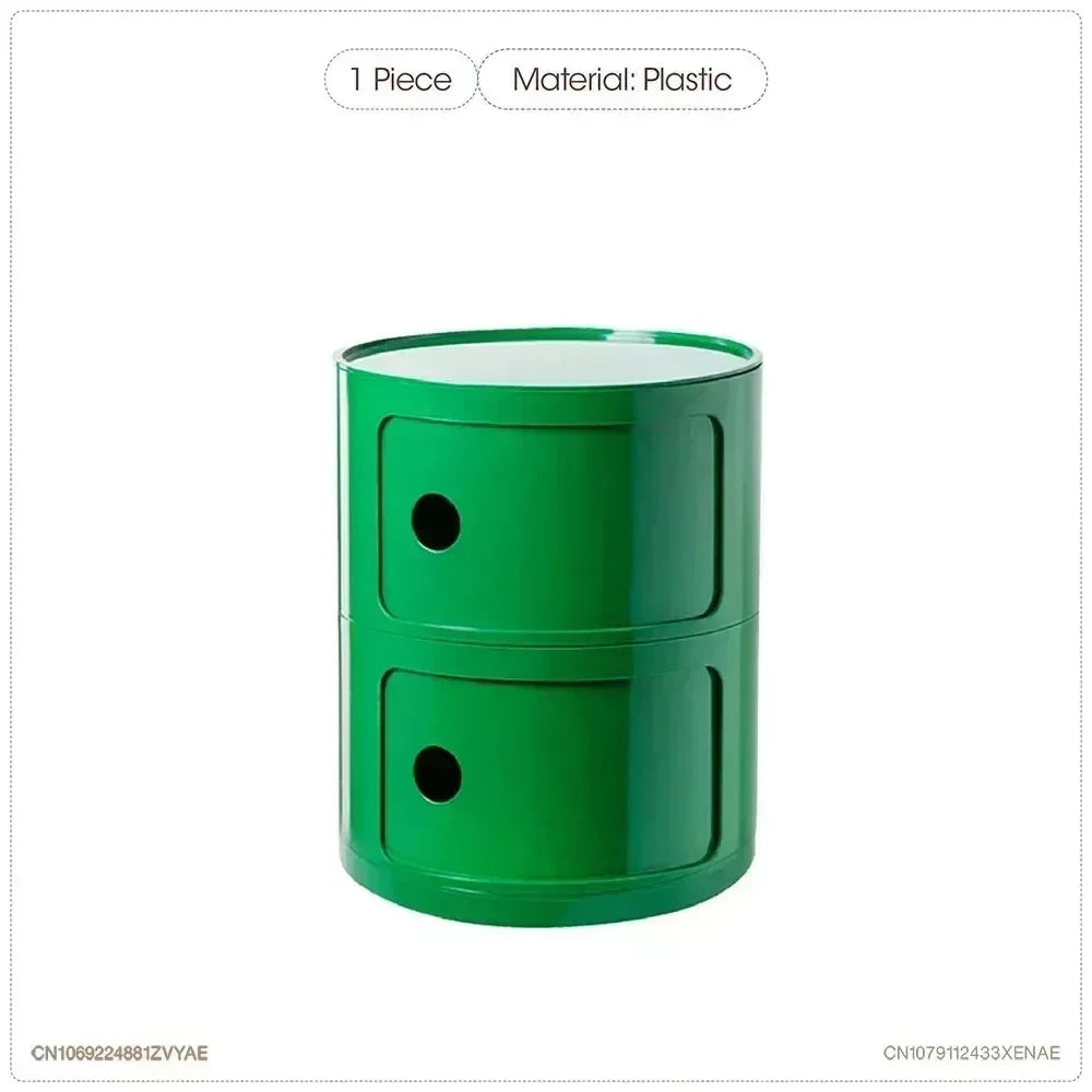 Minimalist Green Plastic Nightstand Table