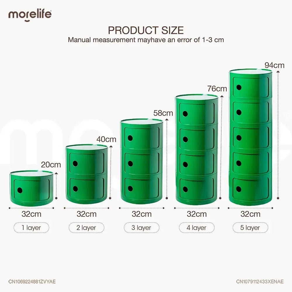 Minimalist Green Plastic Nightstand Table