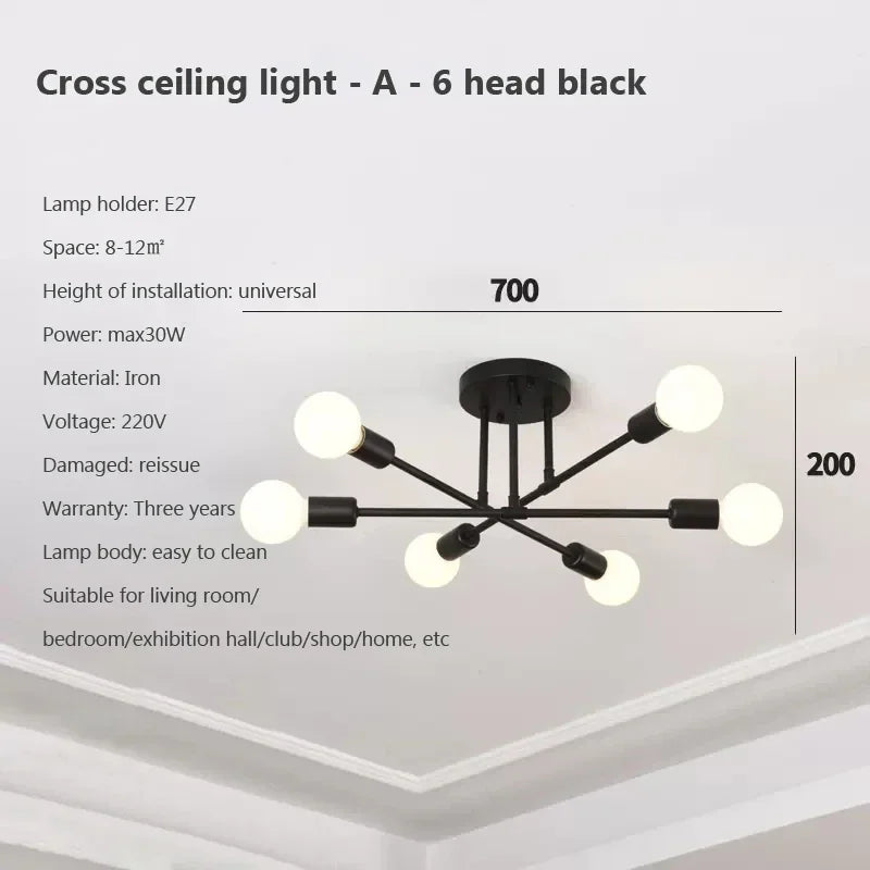 Minimalist LED Chandelier - Black/White/Gold