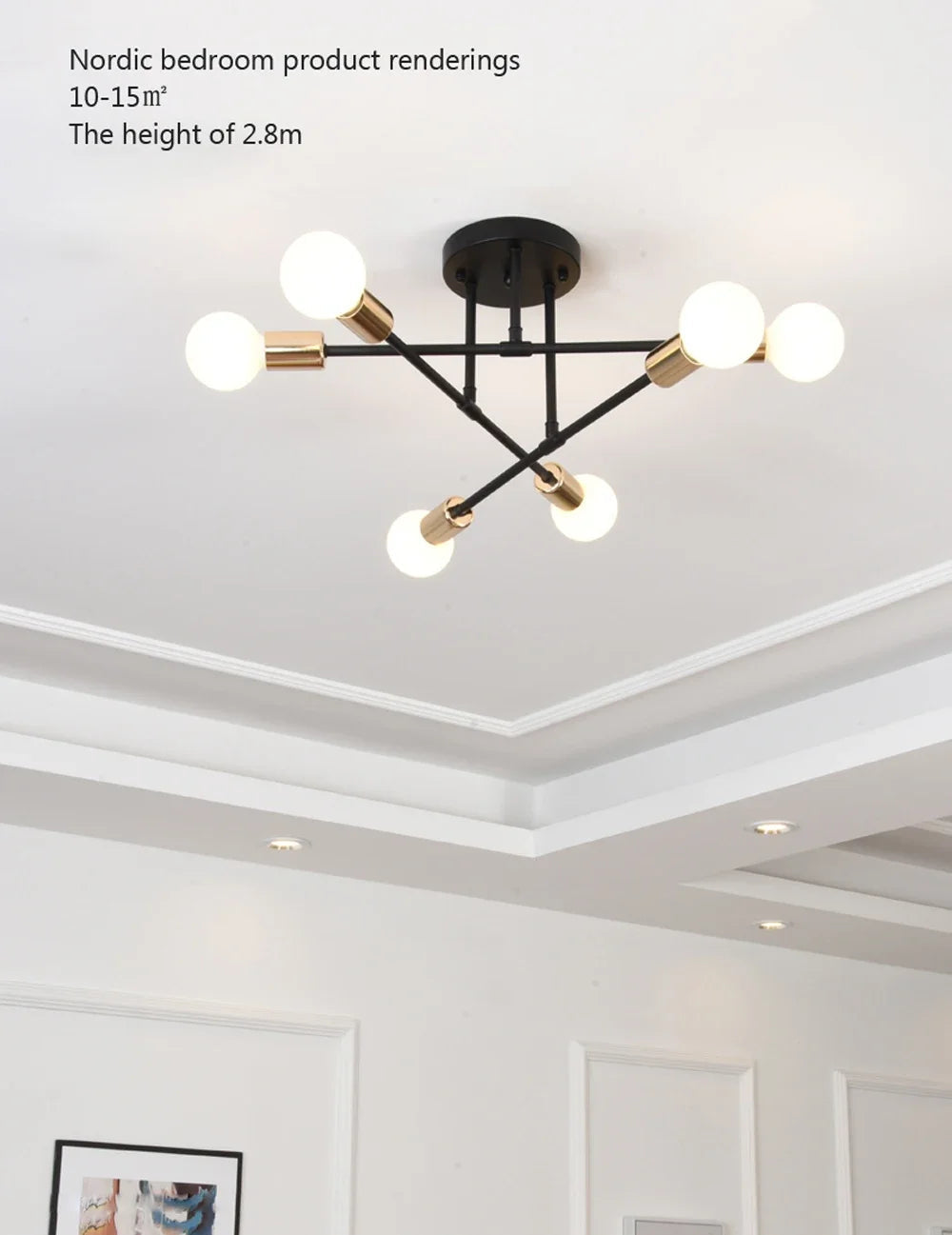 Minimalist LED Chandelier - Black/White/Gold