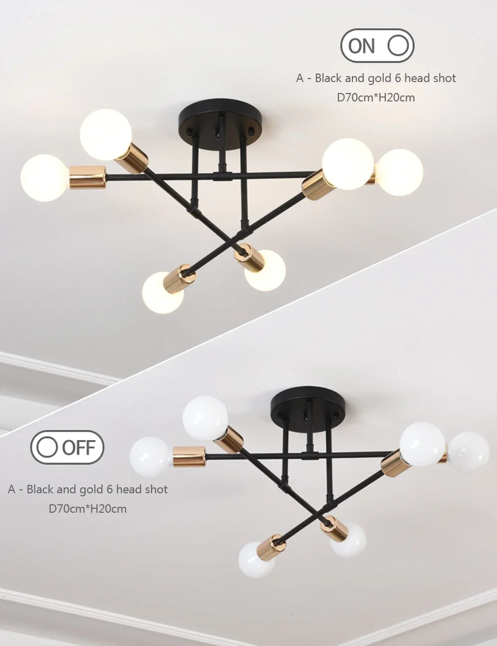 Minimalist LED Chandelier - Black/White/Gold