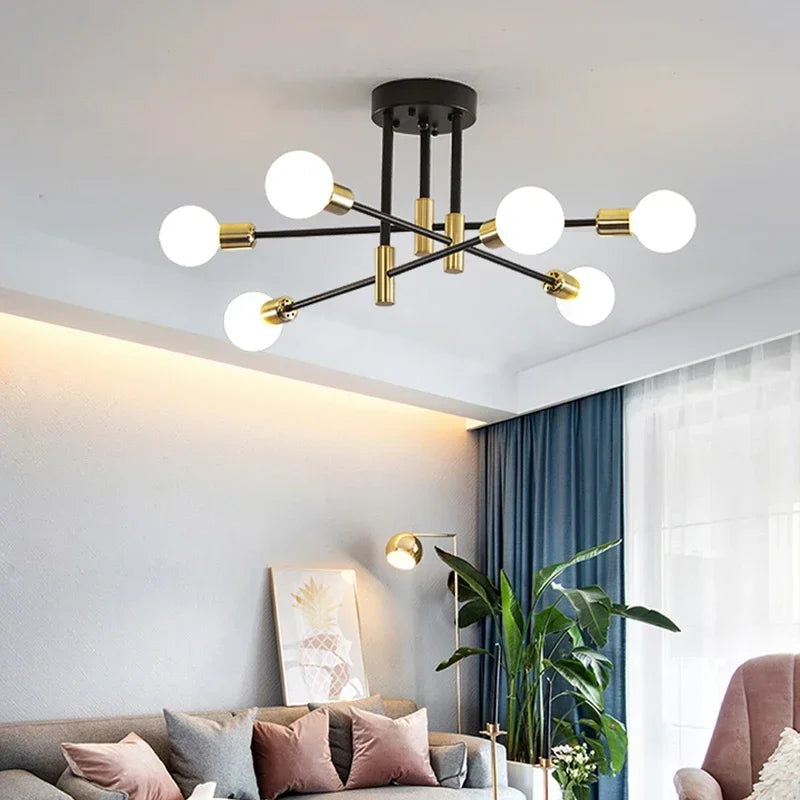 Minimalist LED Chandelier - Black/White/Gold