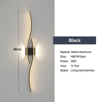 Minimalist LED Wall Lamps - Black, White, Gold