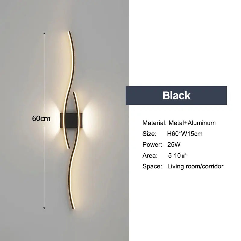 Minimalist LED Wall Lamps - Black, White, Gold