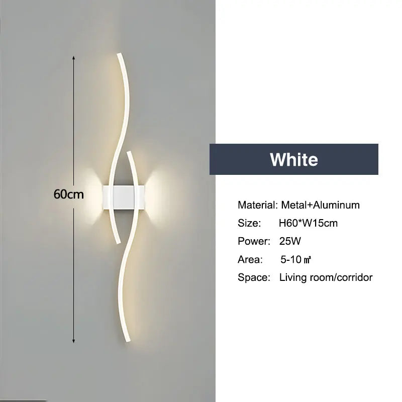 Minimalist LED Wall Lamps - Black, White, Gold