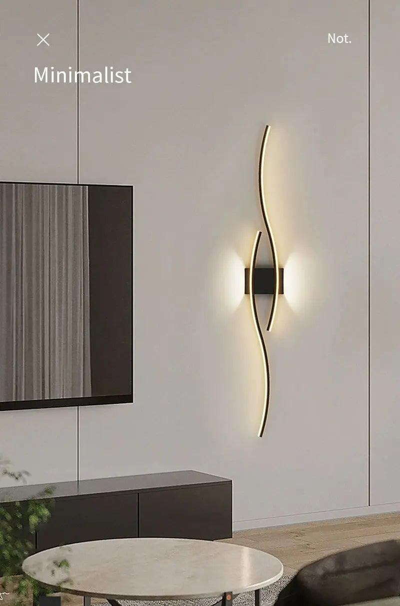 Minimalist LED Wall Lamps - Black, White, Gold