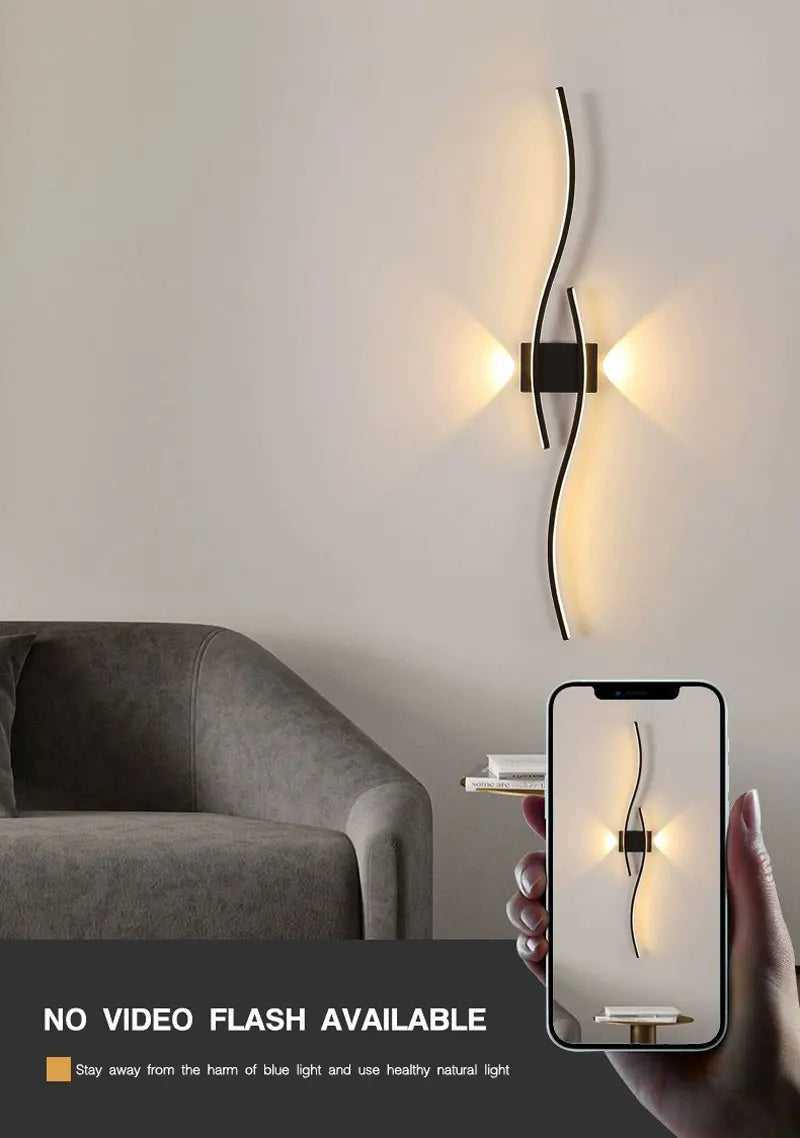 Minimalist LED Wall Lamps - Black, White, Gold