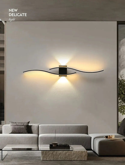 Minimalist LED Wall Lamps - Black, White, Gold