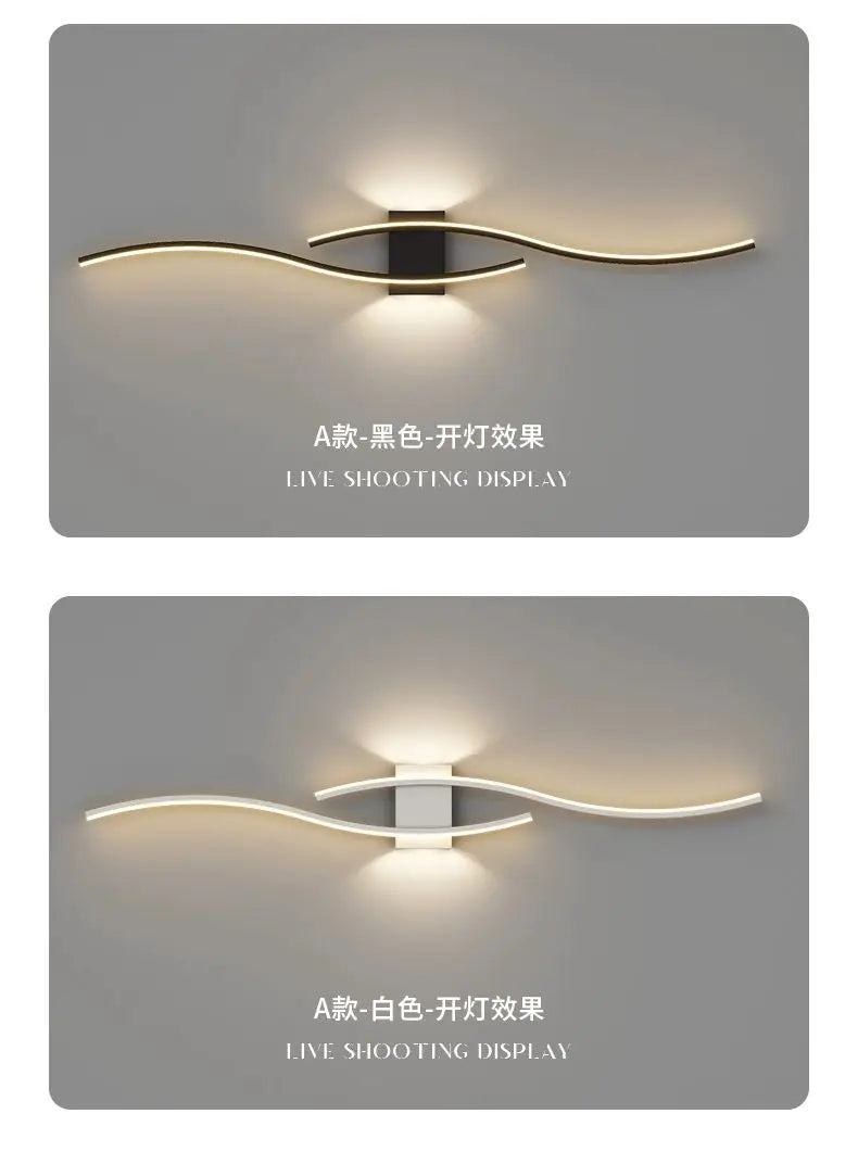 Minimalist LED Wall Lamps - Black, White, Gold