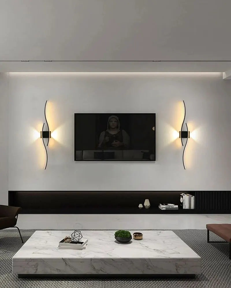 Minimalist LED Wall Lamps - Black, White, Gold