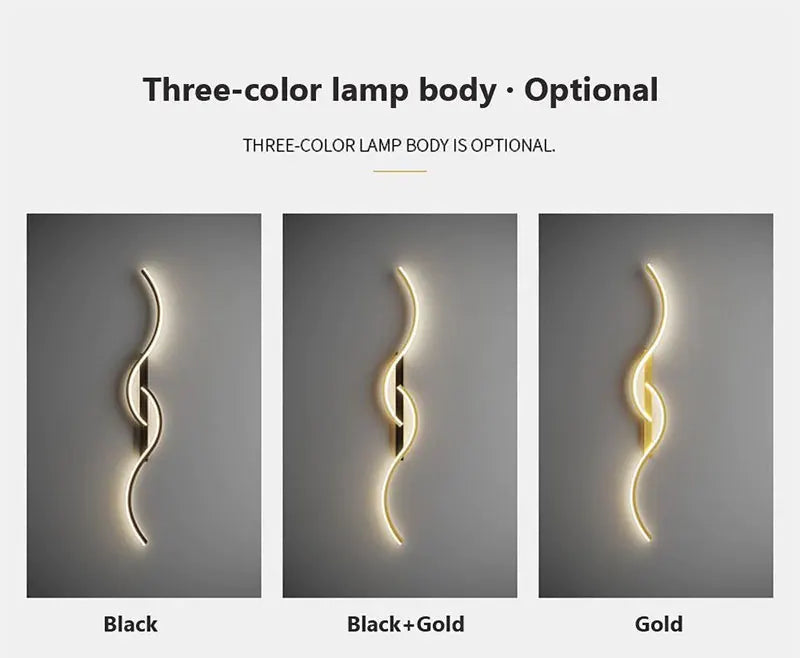 Minimalist LED Wall Lamps - Black, White, Gold