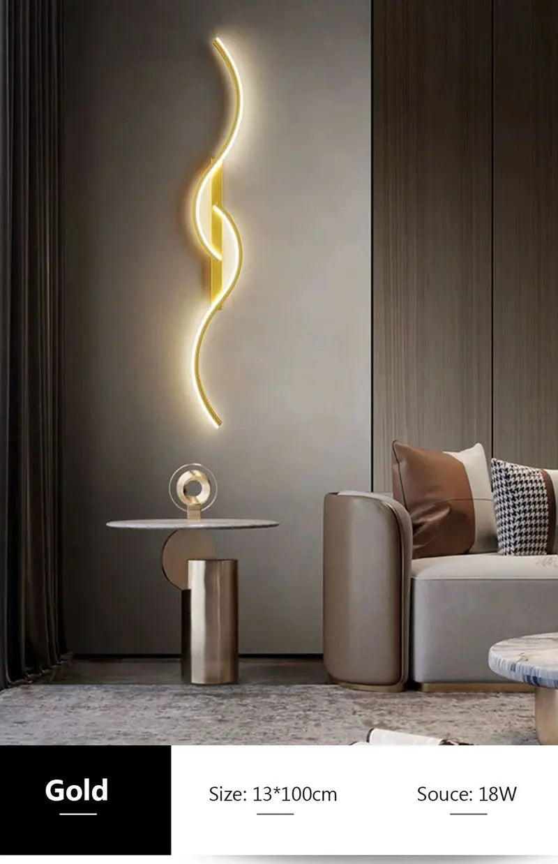 Minimalist LED Wall Lamps - Black, White, Gold