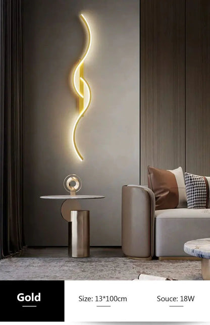 Minimalist LED Wall Lamps - Black, White, Gold