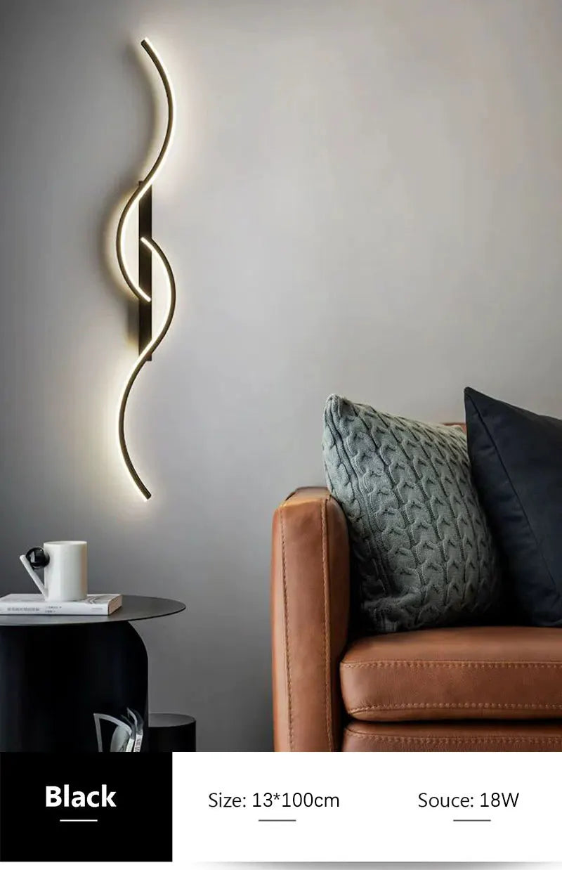 Minimalist LED Wall Lamps - Black, White, Gold