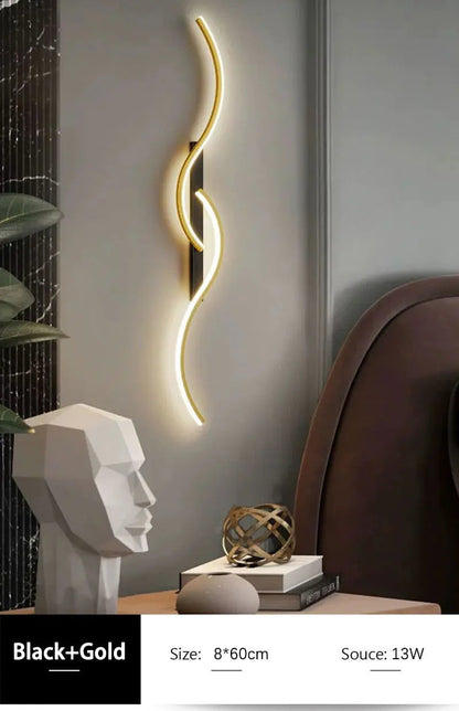 Minimalist LED Wall Lamps - Black, White, Gold