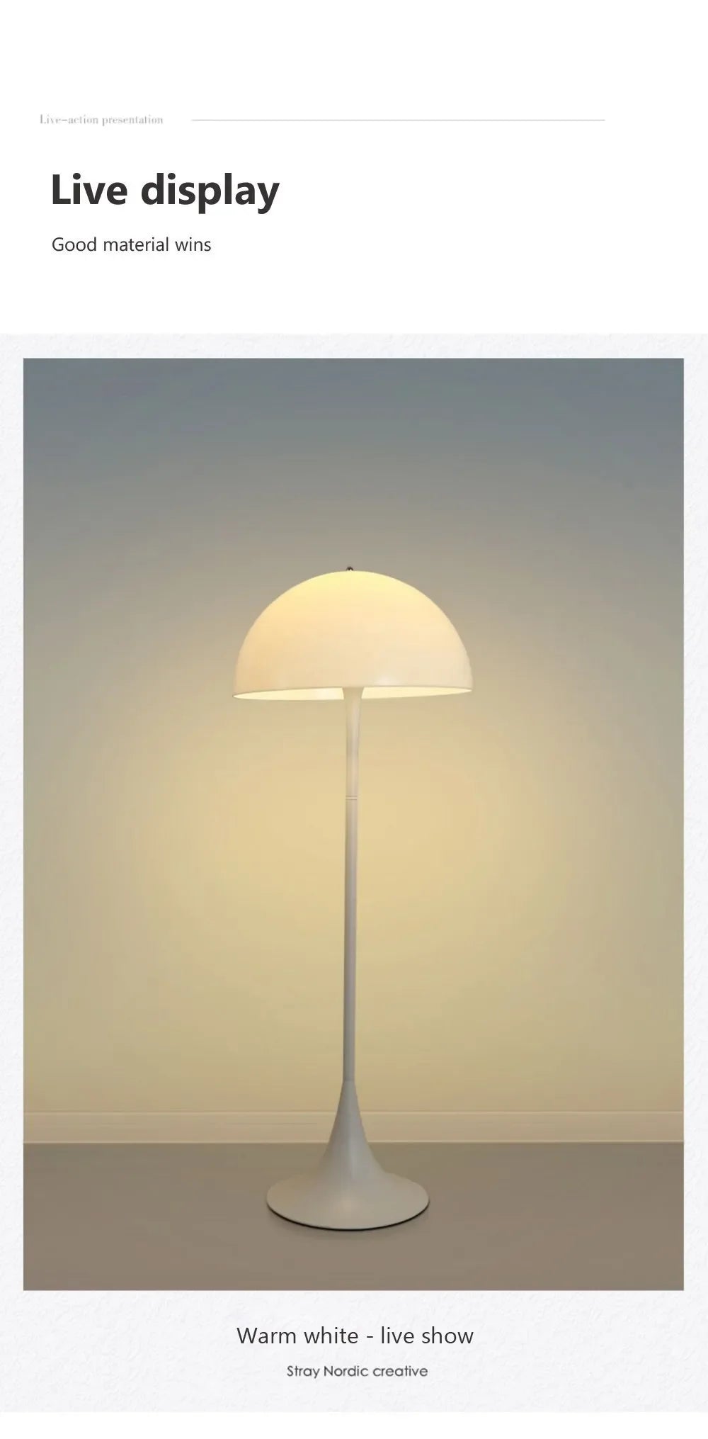 Minimalist White Mushroom Floor Lamp