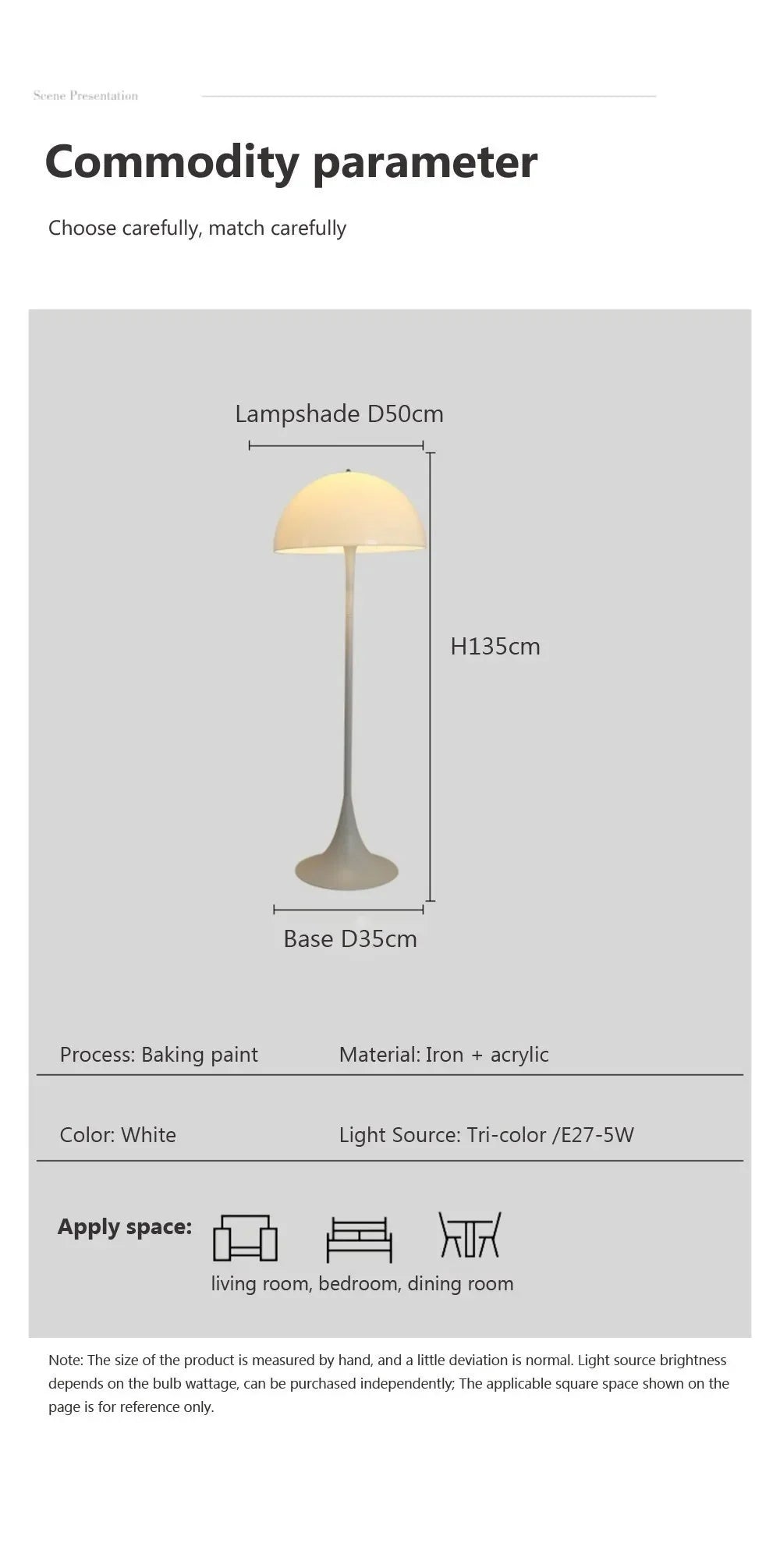 Minimalist White Mushroom Floor Lamp