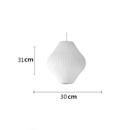 Minimalist White Silk Pendant Lamp