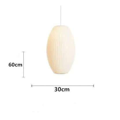 Minimalist White Silk Pendant Lamp