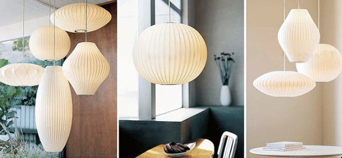 Minimalist White Silk Pendant Lamp