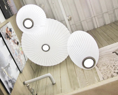 Minimalist White Silk Pendant Lamp