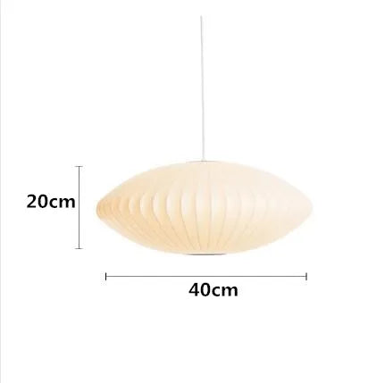 Minimalist White Silk Pendant Lamp