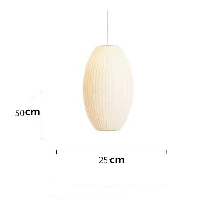 Minimalist White Silk Pendant Lamp