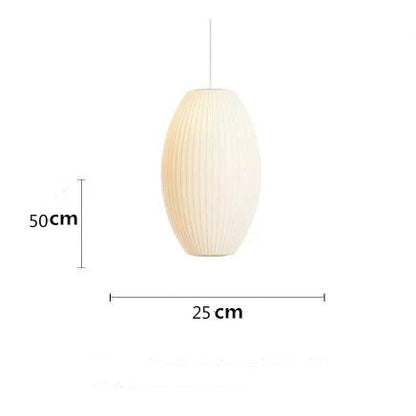 Minimalist White Silk Pendant Lamp