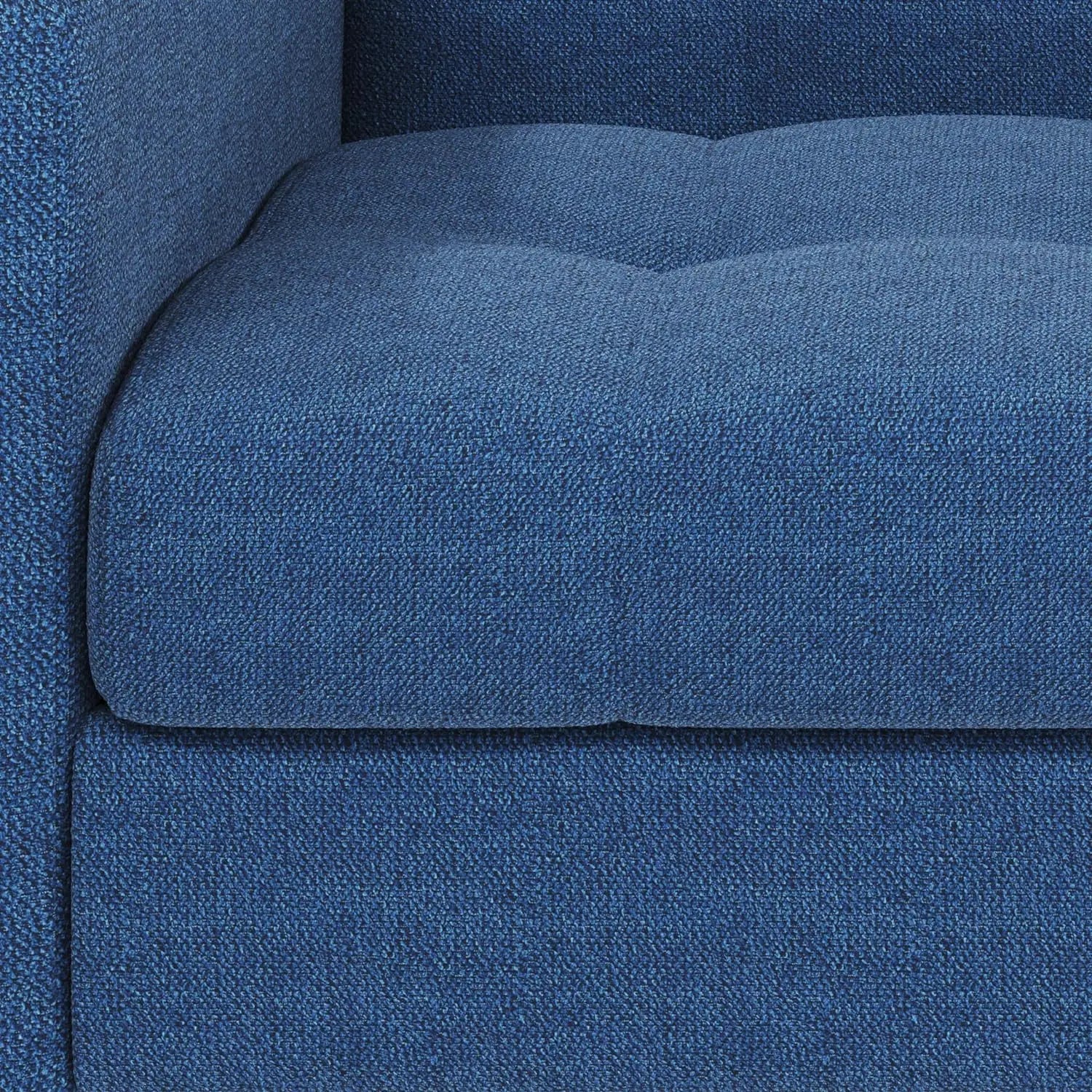 Modern 2-Seater Blue Fabric Sofa