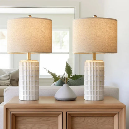 Modern 23" White Ceramic Table Lamps