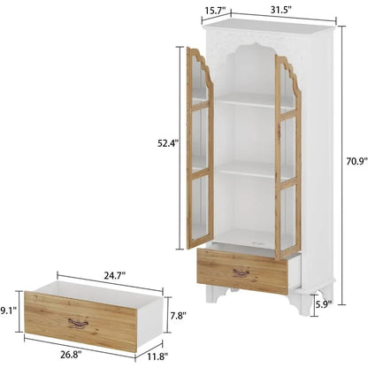 Modern 3-Tier White Storage Cabinet