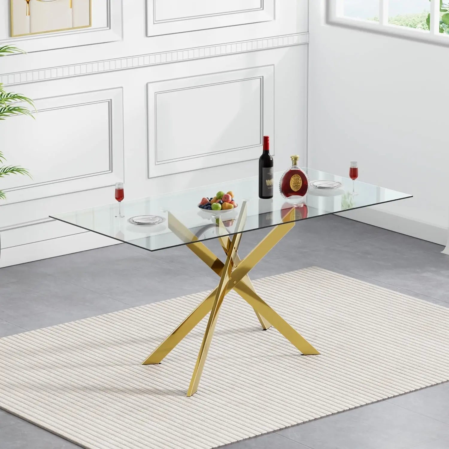 Modern 51" Glass Dining Table