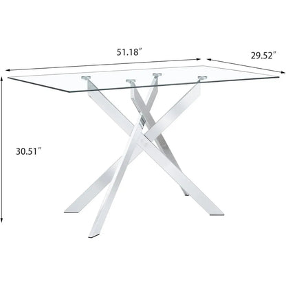 Modern 51" Glass Dining Table