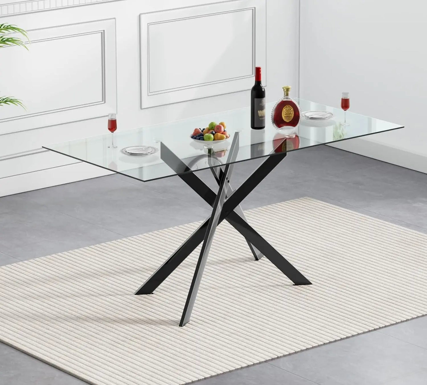 Modern 51" Glass Dining Table