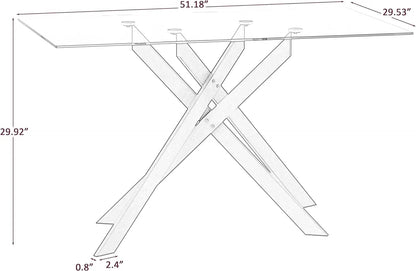 Modern 51" Glass Dining Table