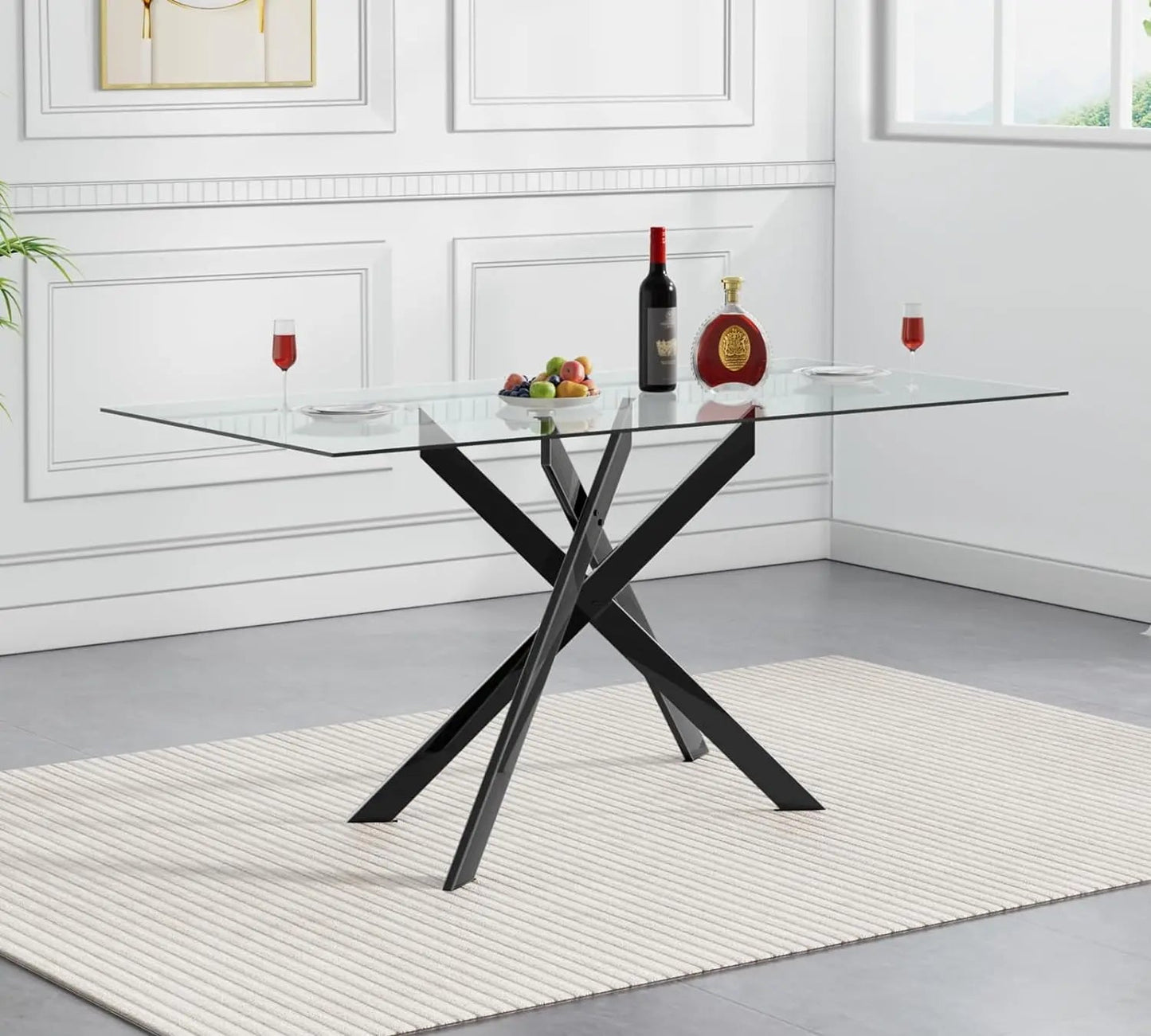 Modern 51" Glass Dining Table