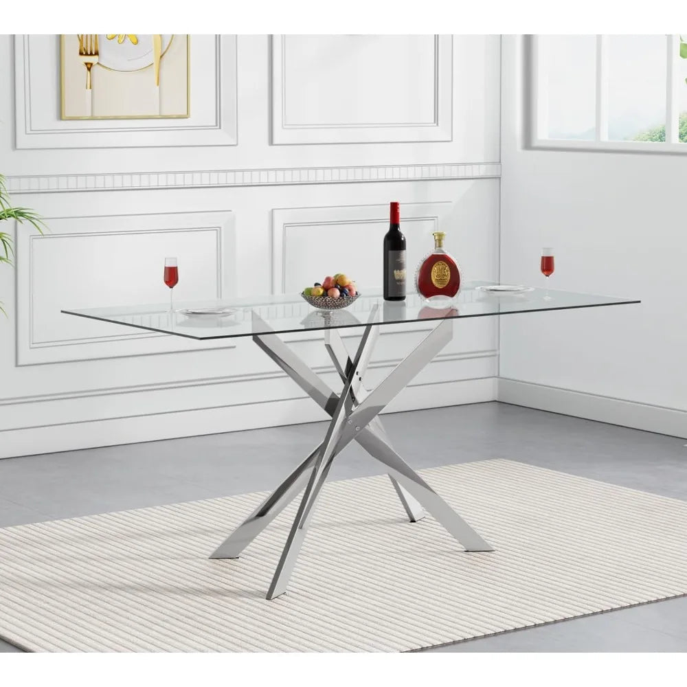 Modern 51" Glass Dining Table