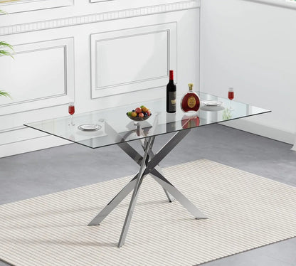 Modern 51" Glass Dining Table