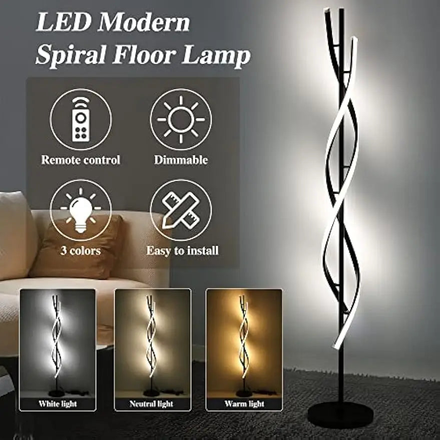 Modern 53" LED Spiral Floor Lamp