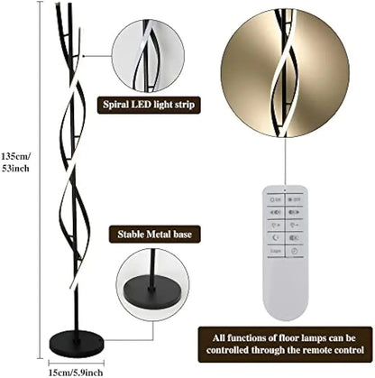 Modern 53" LED Spiral Floor Lamp