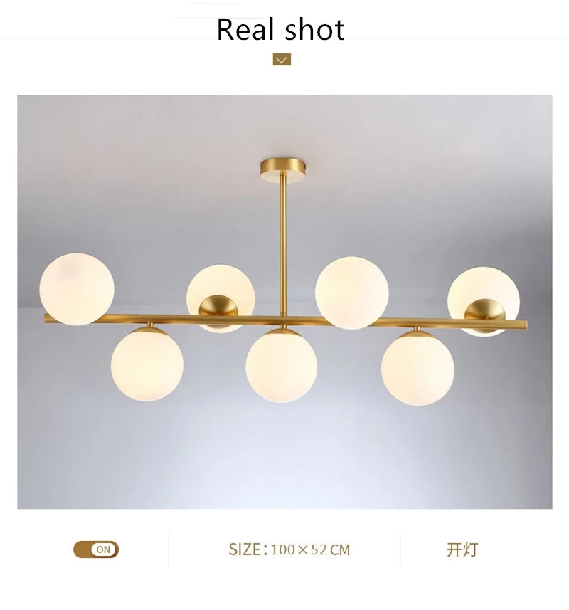 Modern 6-7 Heads Glass Chandelier